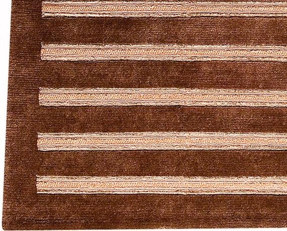 Hand Knotted Brown New Zealand Wool Area Rug, 5'6"x7'10"