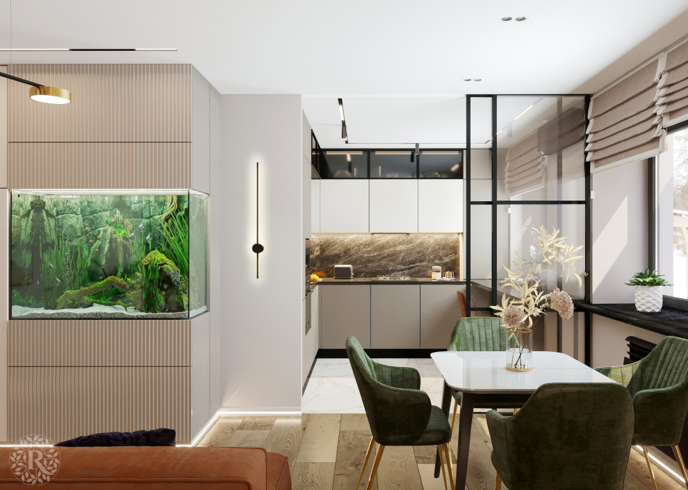 Кухня в трёхкомнатной квартире в Ярославле