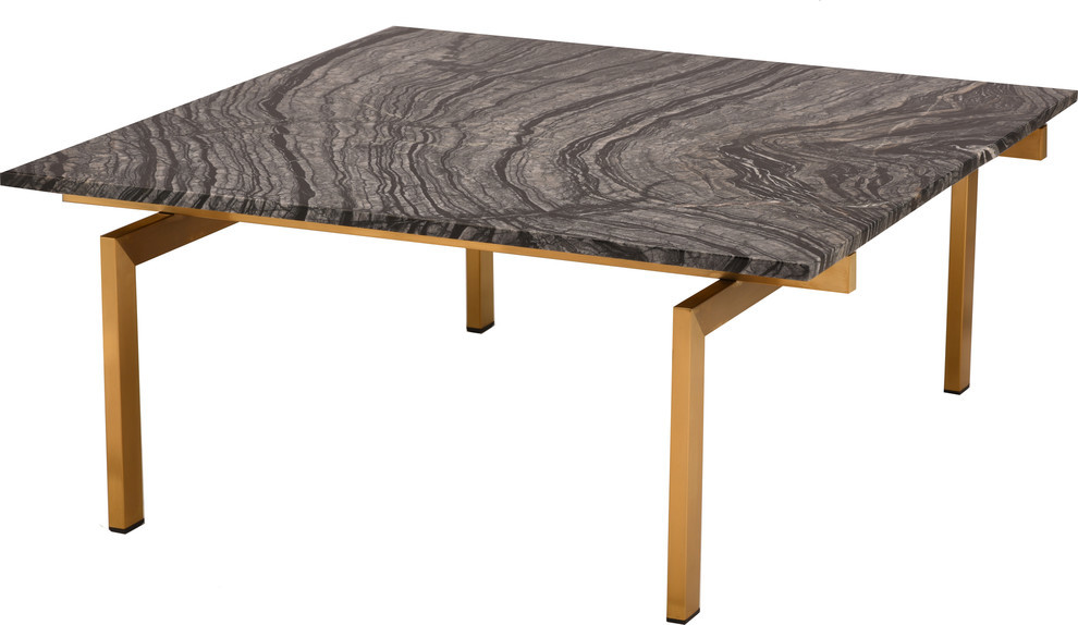 Louve 36x36 Coffee Table With Marble And Stainless Contemporary Tables By Ebpeters - 36x 36 Coffee Table Louve 36x36 Coffee Table With Marble And Stainless Contemporary Tables By Ebpeters - 36x 36 Coffee Table