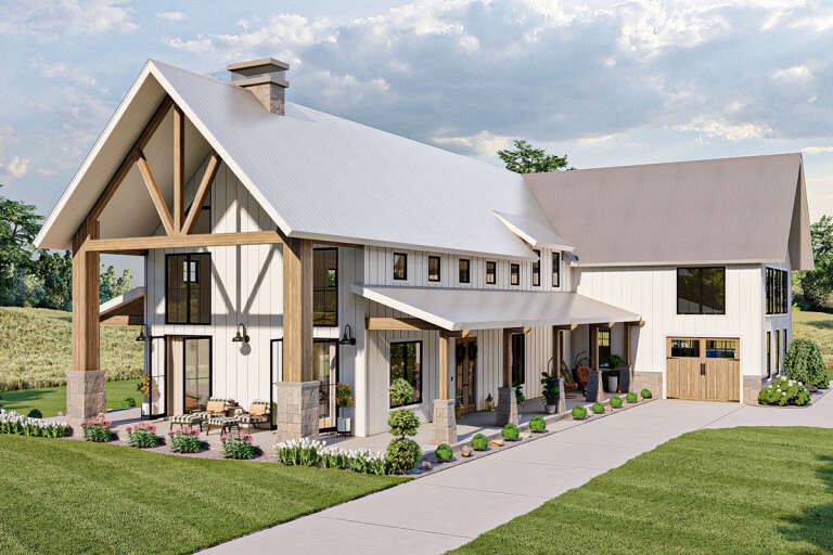 Design ideas for a farmhouse house exterior in Atlanta.