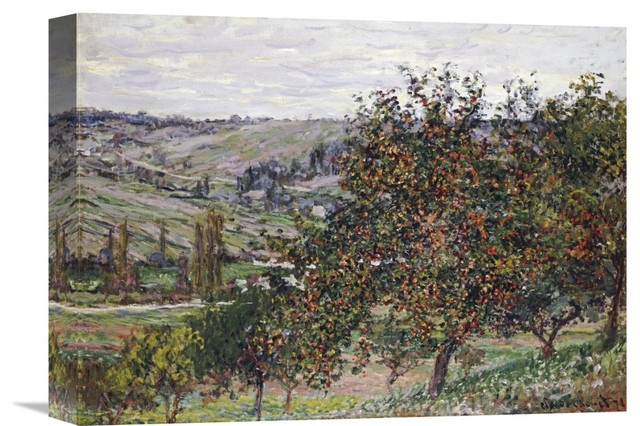 "Apple Trees Near V�theuil, 1878" Canvas Giclee by Claude Monet, 16"x12"