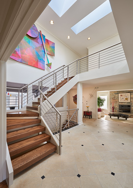 Foyer and Basement Remodel - Potomac, MD contemporain-escalier