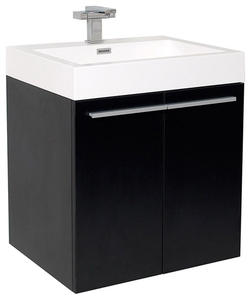 Fresca Alto Black Modern Bathroom with Integrated Sink Modern