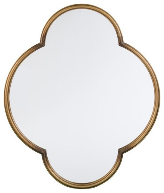 Holly and Martin Willis Geometric Wall Mirror in Gold Contemporary