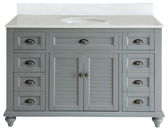 49 Cottage Style Gray Glennville Bathroom Vanity Cabinet Set Beach Vanities And Sink Consoles By Chans Furniture Showroom - Cottage Style Bathroom Vanities Cabinets