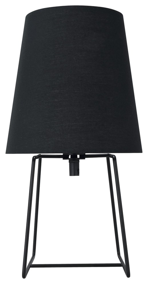 4017231, 13" Metal Accent Table Lamp, Black Painted Transitional