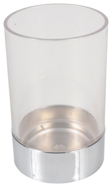 What Is A Tumbler For Bathroom My Web Value Bathroom Round Tumbler Acrylic Clear With Chrome Base Contemporary Toothbrush Holders