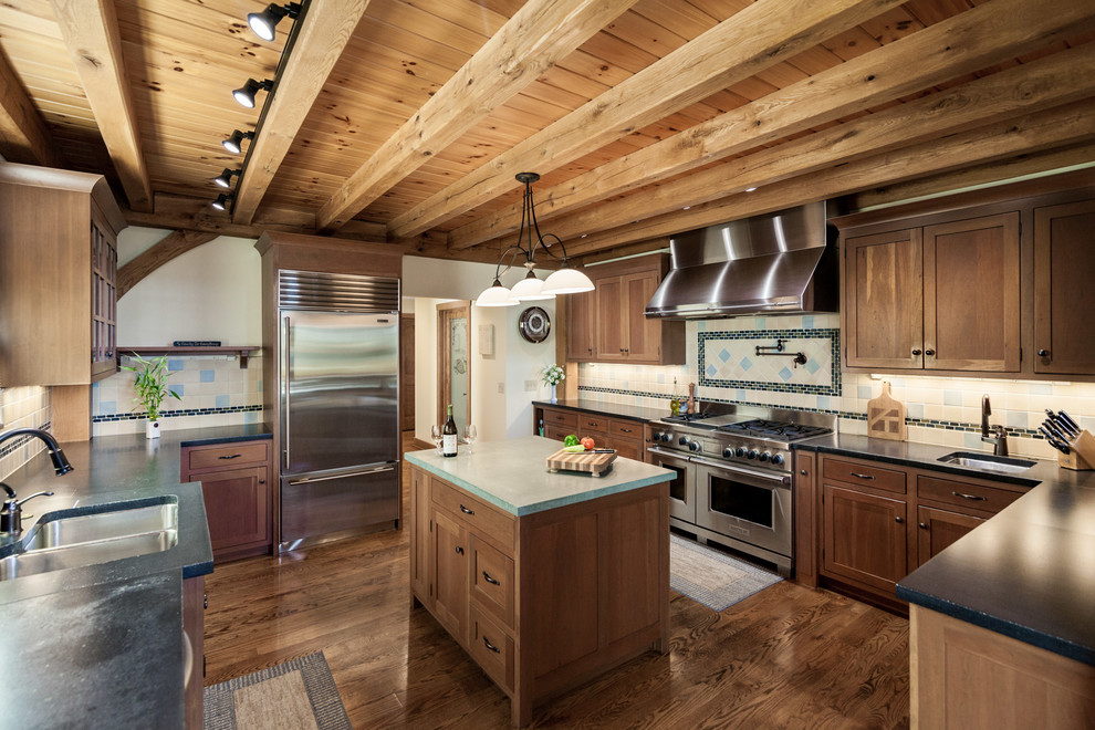 Example of a mountain style kitchen design in Columbus