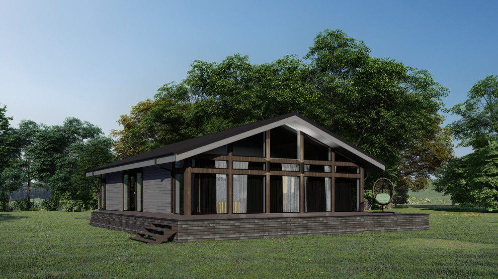 Фахверковый дом с панорамными окнами