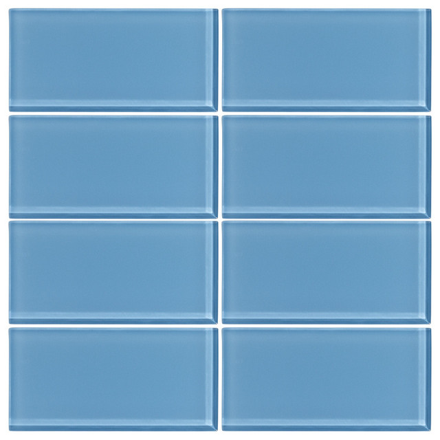 3 X6 Sky Blue Glass Subway Tile Modern Mosaic Tile By Vicci
