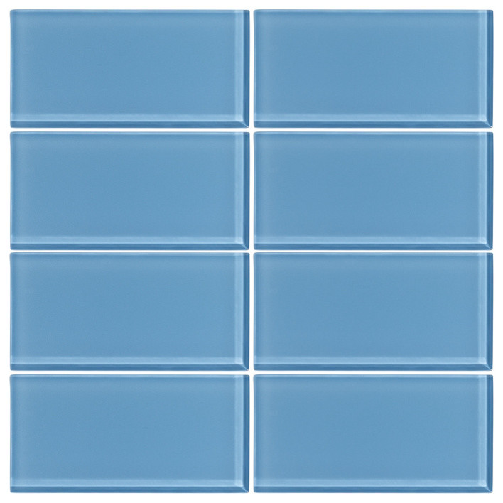3 X6 Sky Blue Gl Subway Tile Modern Mosaic By Vicci 3 X6 Sky Blue Gl Subway Tile