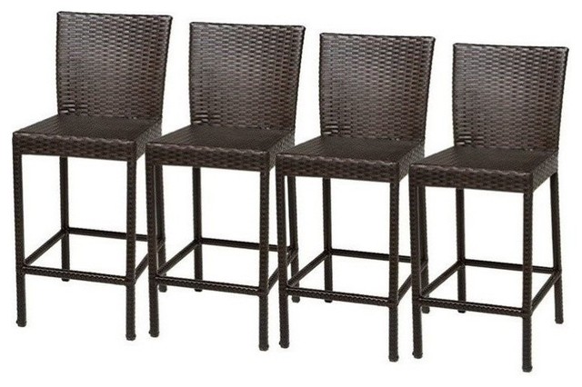 Tk Classics Napa Outdoor Wicker Bar Stools Espresso Set Of 4 Tk Classics Napa Outdoor Wicker Bar Stools Espresso Set Of 4 Tropical And Counter By Homesquare