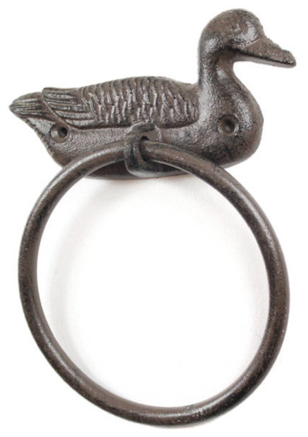 Cast Iron Decorative Mallard Duck Towel Holder 6 5 Rustic