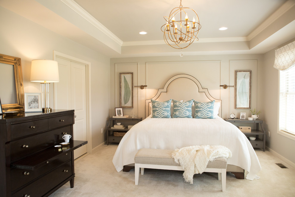 Inspiration for a transitional bedroom in DC Metro.
