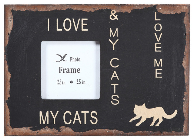 Wood Chunky Frame I LOVE MY CATS