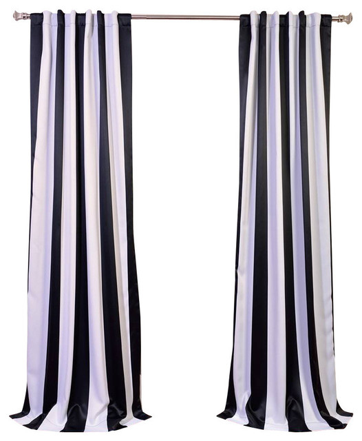 Awning Black White Stripe Blackout Curtain Set Of 2 Contemporary Curtains By Half Ds Houzz Awning Black White Stripe Blackout, Black And White Stripe Curtains