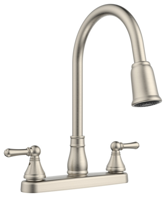 Belanger EBE78WBN2 TwoHandle PullDown Kitchen Faucet, Brushed Nickel