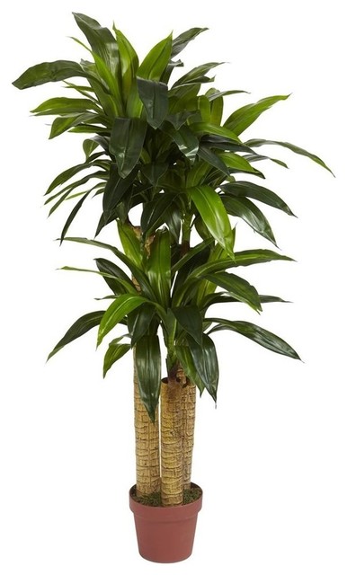 4 Ft Corn Stalk Dracaena Silk Plant Real Touch Tropical