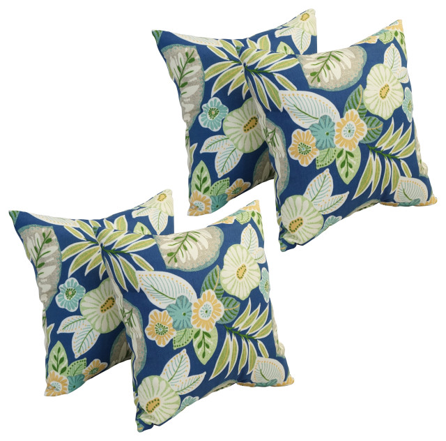 17" Square Polyester Outdoor Throw Pillows, Set of 4, Marlow Poolt