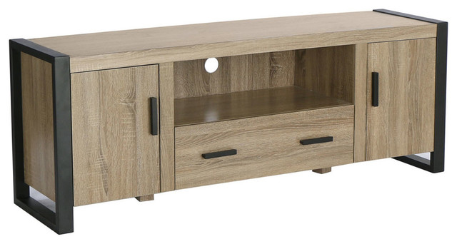 We Furniture 60 Wood Media Tv Stand Storage Console We Furniture 60 Wood Media Tv Stand Storage Console Driftwood