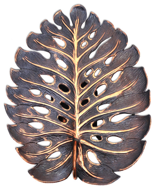 Novica Handmade Stylized Leaf Copper Wall Sconce