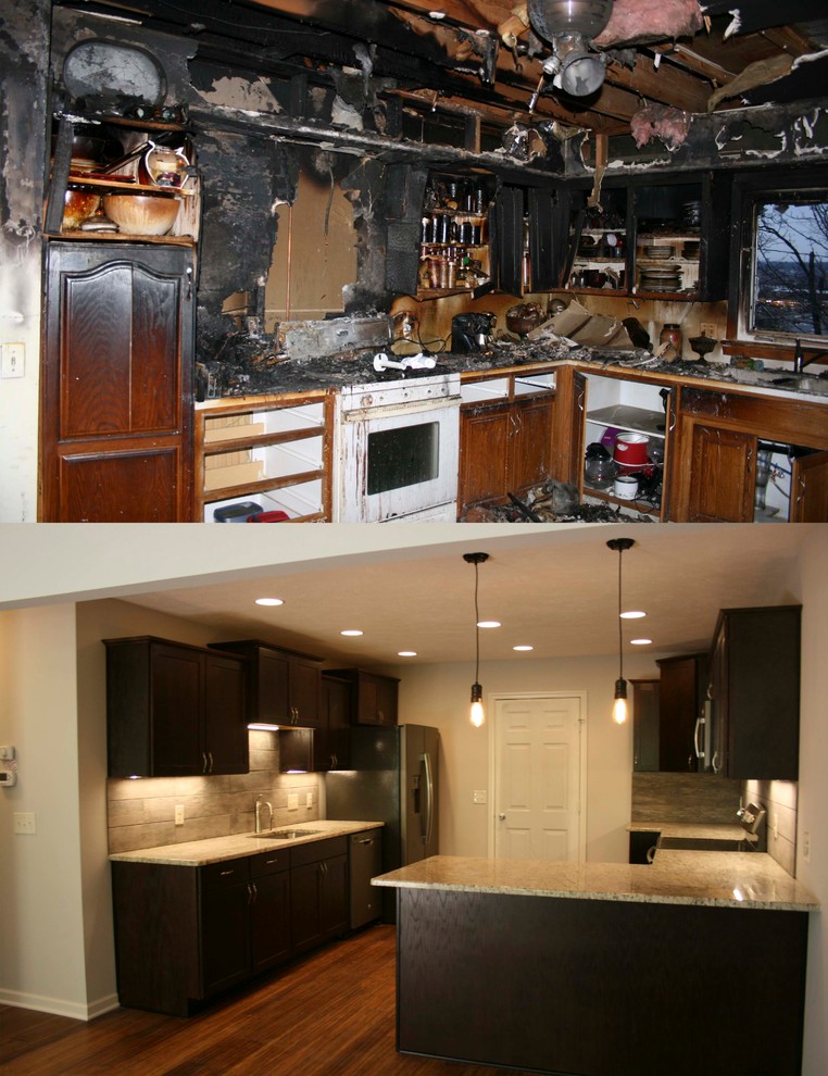 Transitional home design photo in Omaha