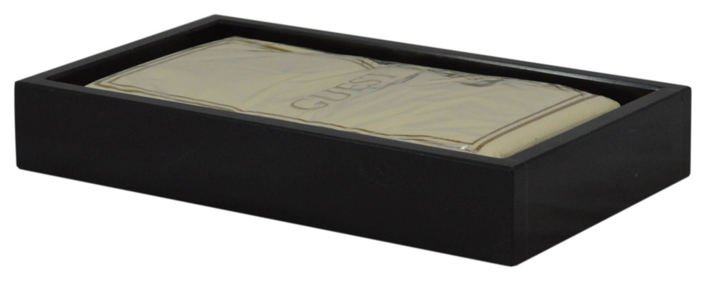 Mytus Collection Guest Towel Tray, Jet Black Marble