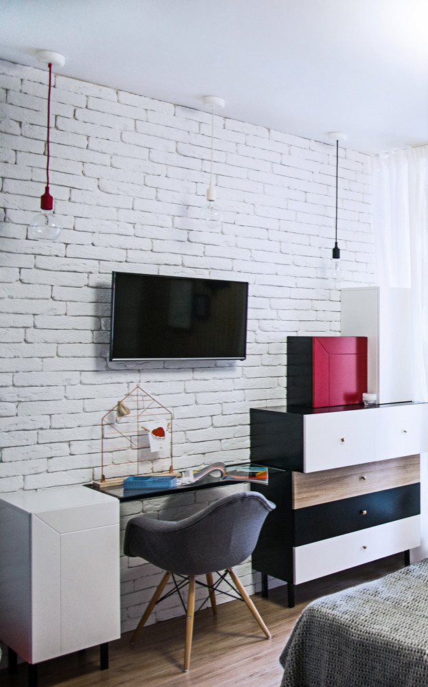 Яркий интерьер на 44 метрах