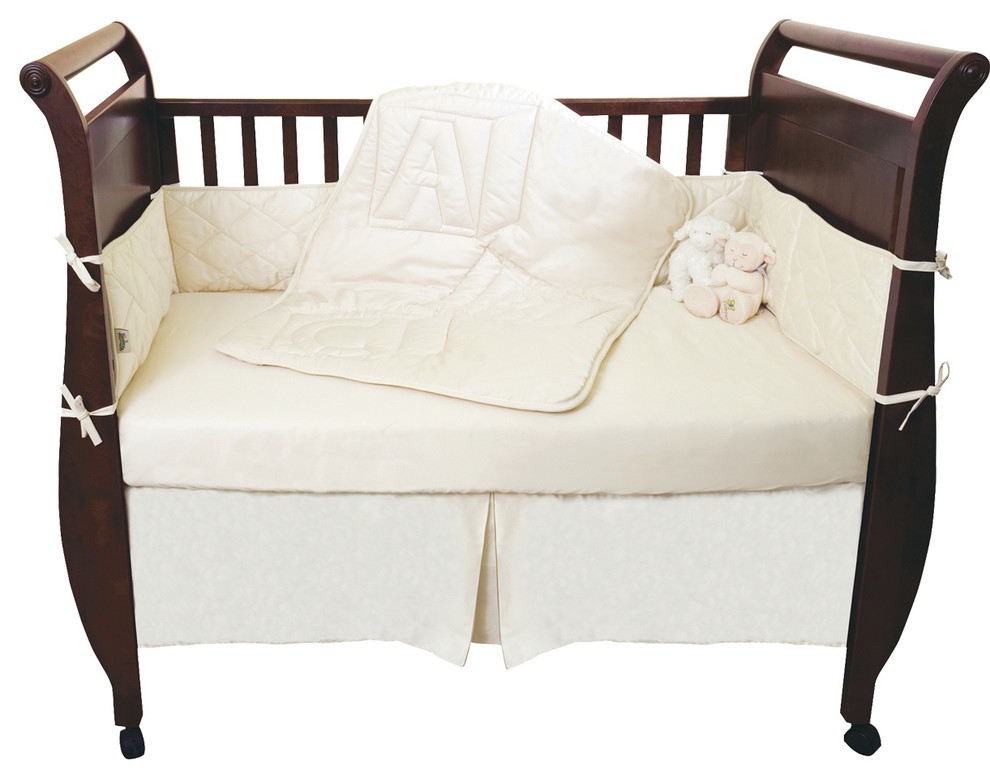 Organic Crib Set 4-Piece. Comforter, Bumper Pad, Crib Sheet, Skirt by Natura
