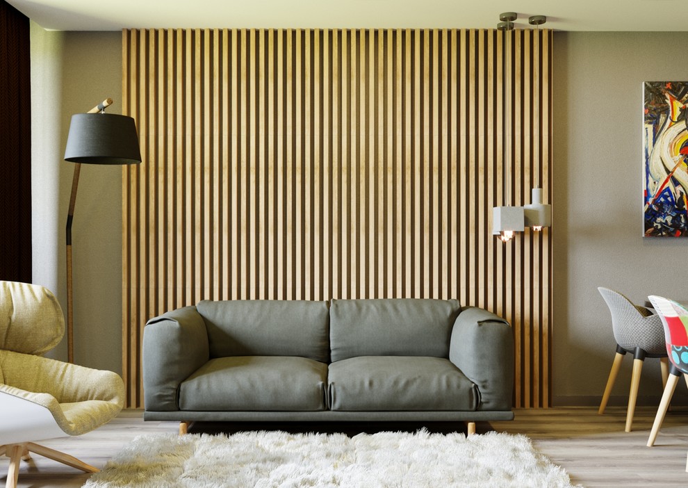 Современная гостиная совмещенная с кухней