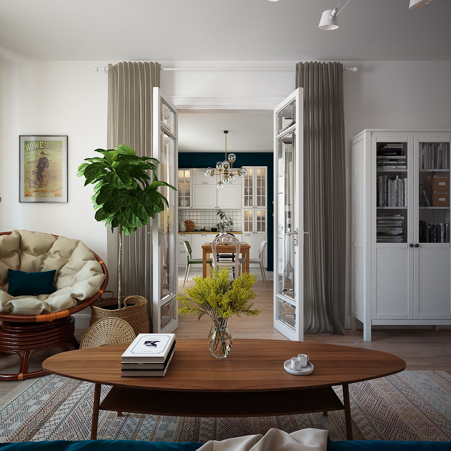 Гостиная, вид в кухню