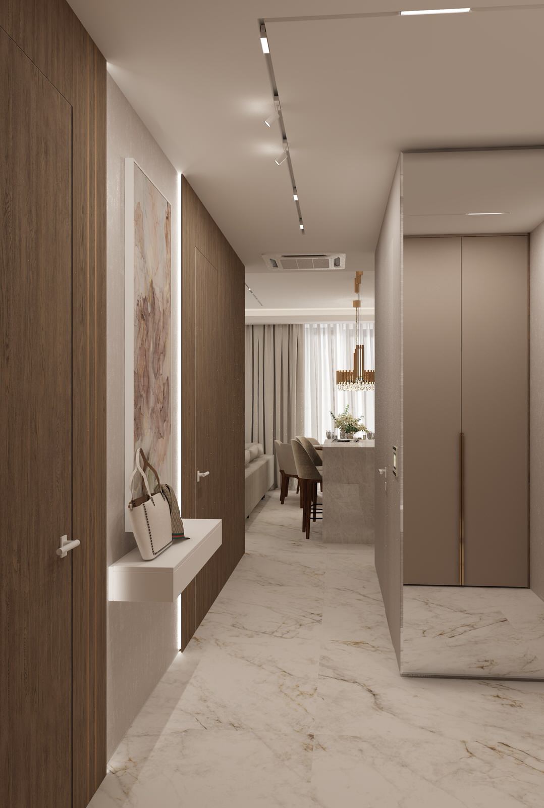 Гостиная и прихожая. Квартира Клубный дом "На Арочной"