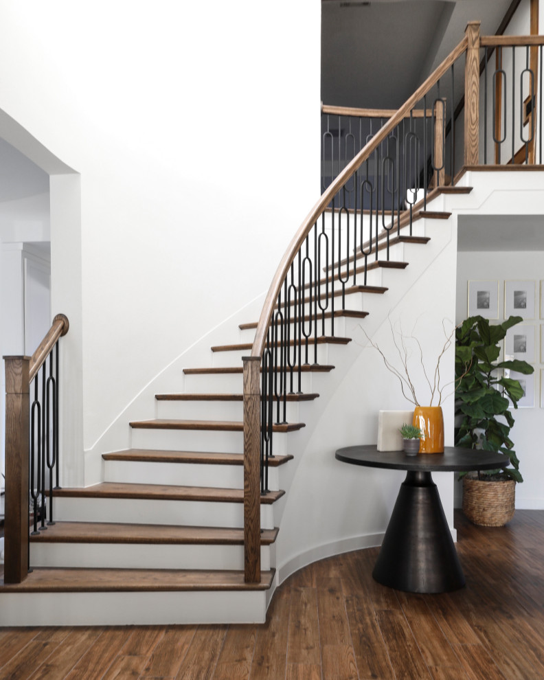 This is an example of a transitional staircase in Dallas.