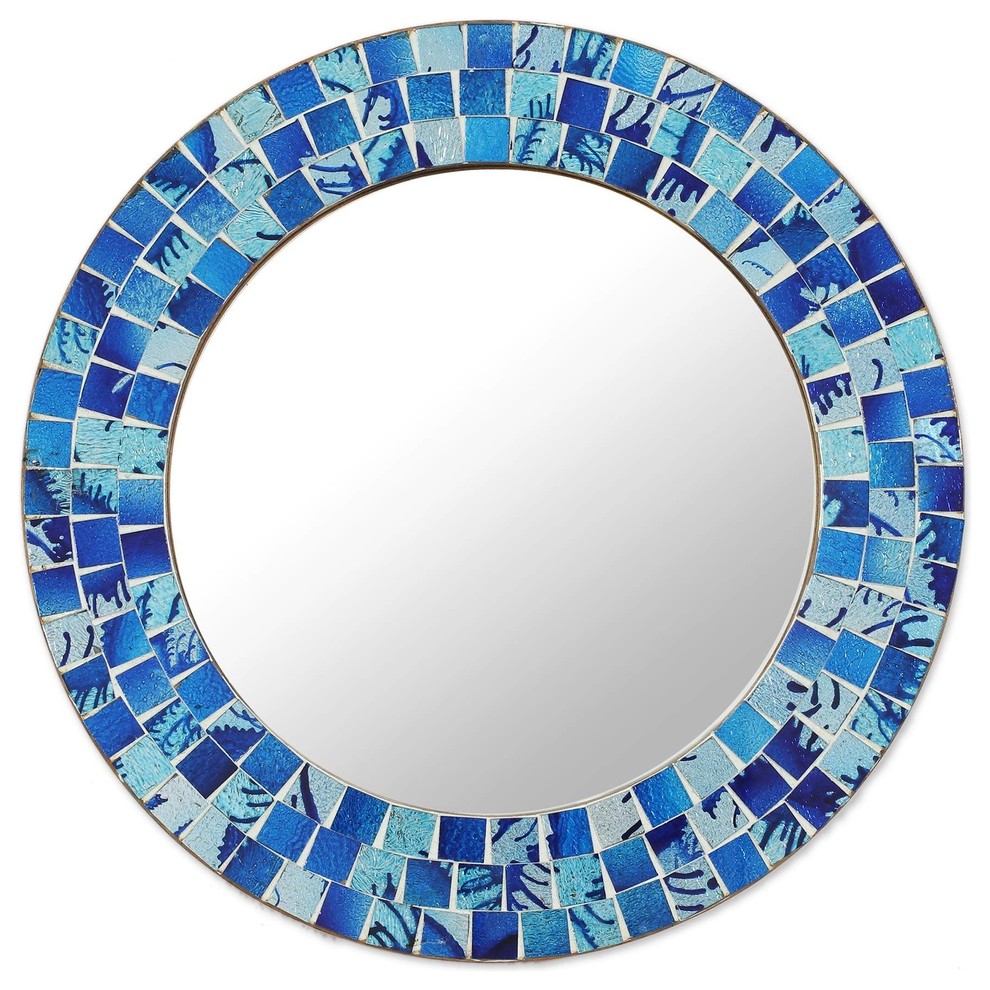 Tropical Ocean Glass Mosaic Wall Mirror