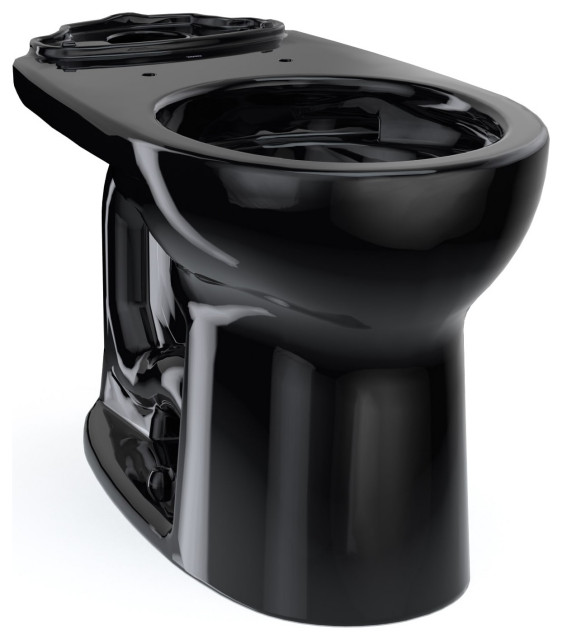 TOTO C775CEF51 Drake Round Tornado Flush Toilet Bowl, Ebony Black