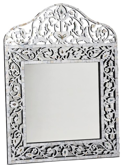 Mother Of Pearl Mirror Beach Style, Mother Of Pearl Mirrors Uk