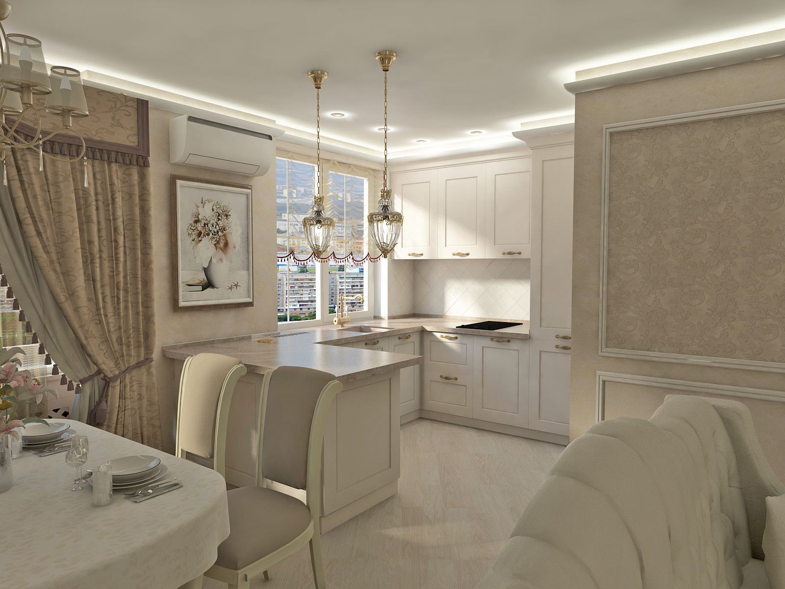 3-х-комнатная квартира в легком классическом стиле