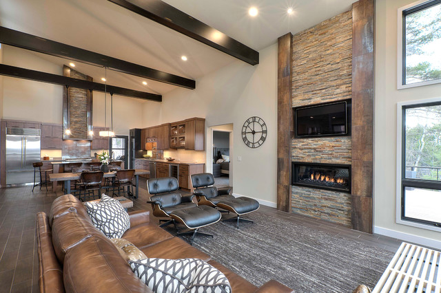 Rustic Modern Retreat rustik-vardagsrum