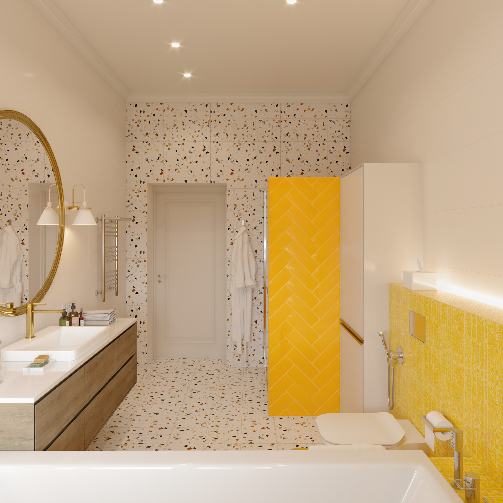 Желтая ванная комната