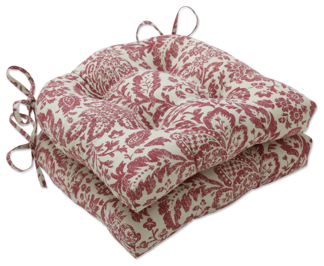 Fairhaven Red Reversible Chair Pad, Set of 2
