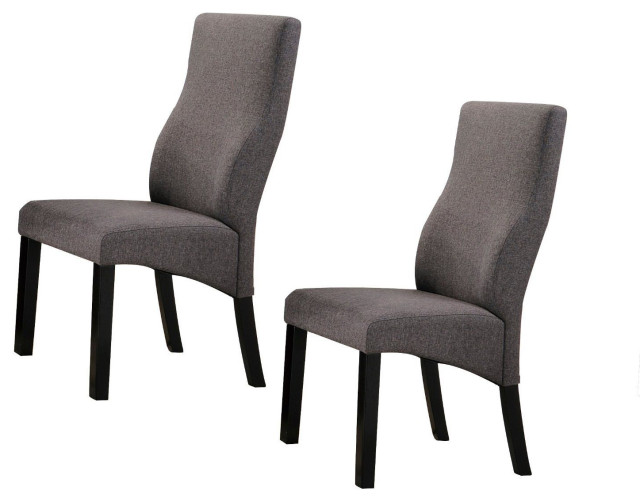 Transitional Dining Chairs, Parsons Dining Chairs With Black Legs And