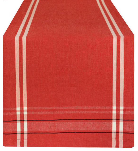 DII Tango Red French Chambray Table Runner 14