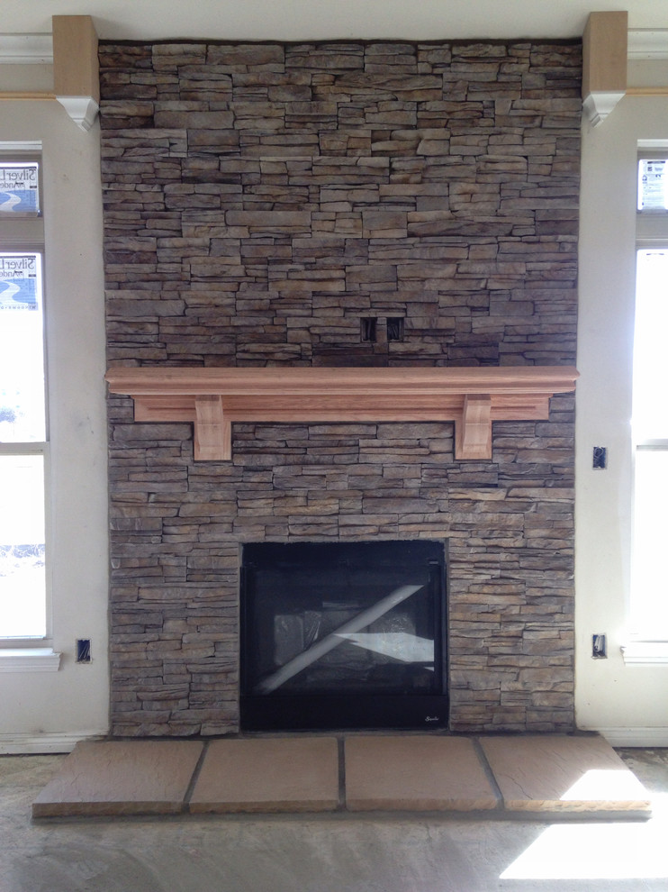 Example of a mountain style home design design in Detroit