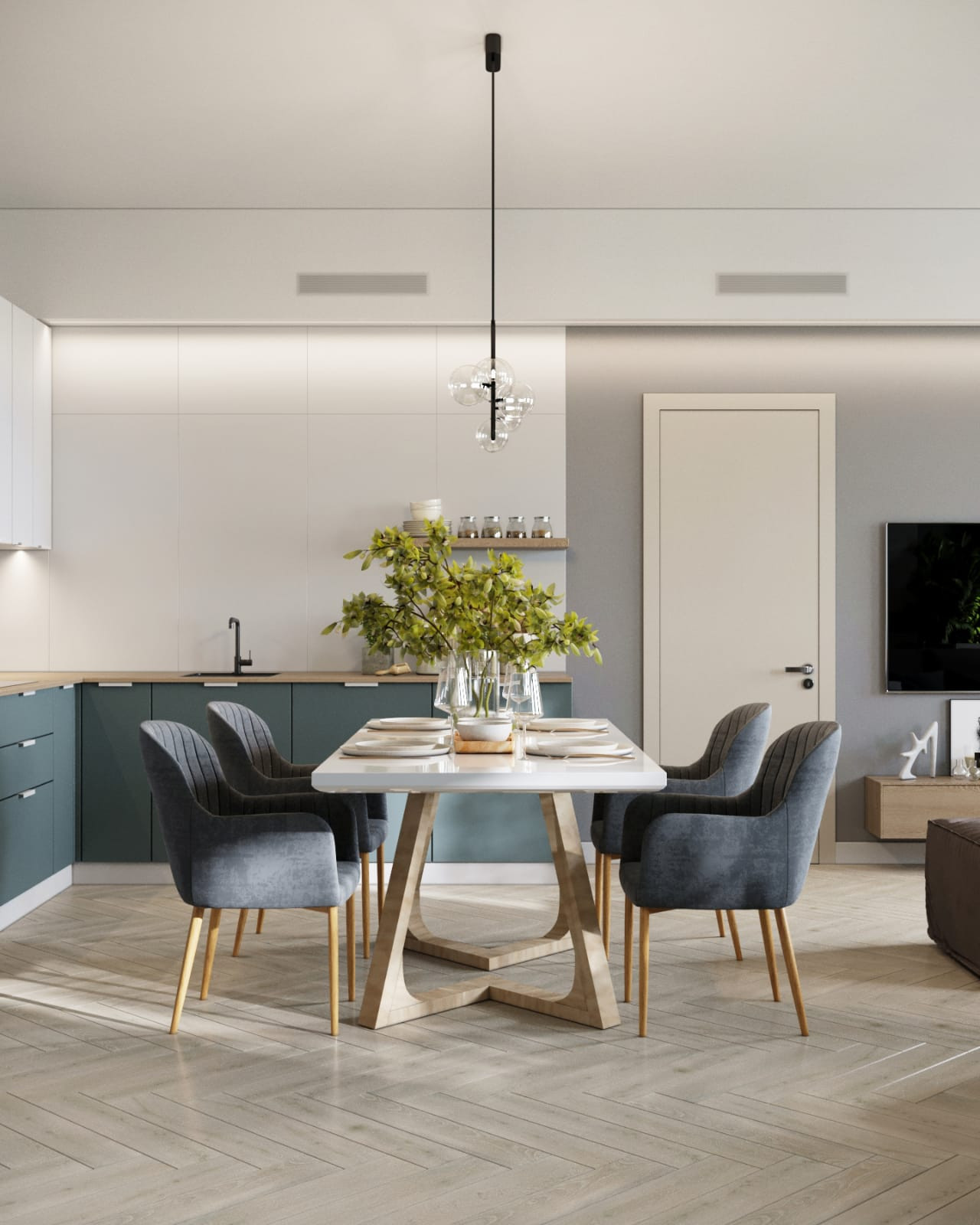 Дизайн кухни-гостиной