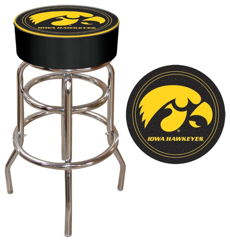 Ncaa University of Iowa Padded Swivel Bar Stool Contemporary Bar