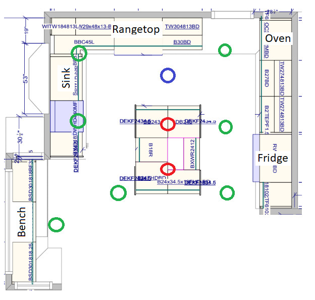 How to place new recessed lights in kitchen remodel | Houzz Forum