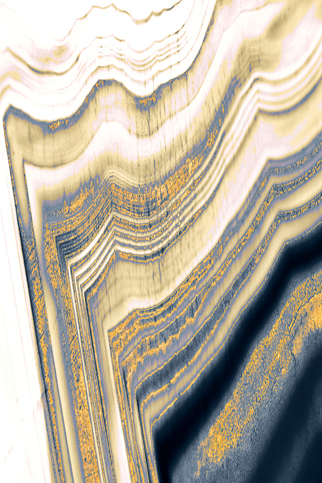 "Golden Geode" Metal, 24"x36"
