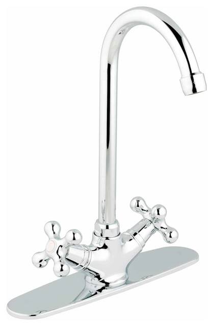 Kitchen Faucet Gooseneck Shape Chrome Swivel Centerset 2 Handles   Home Design 