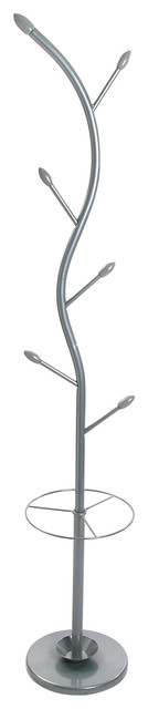 Vine Coat Stand With Umbrella Storage, Silver