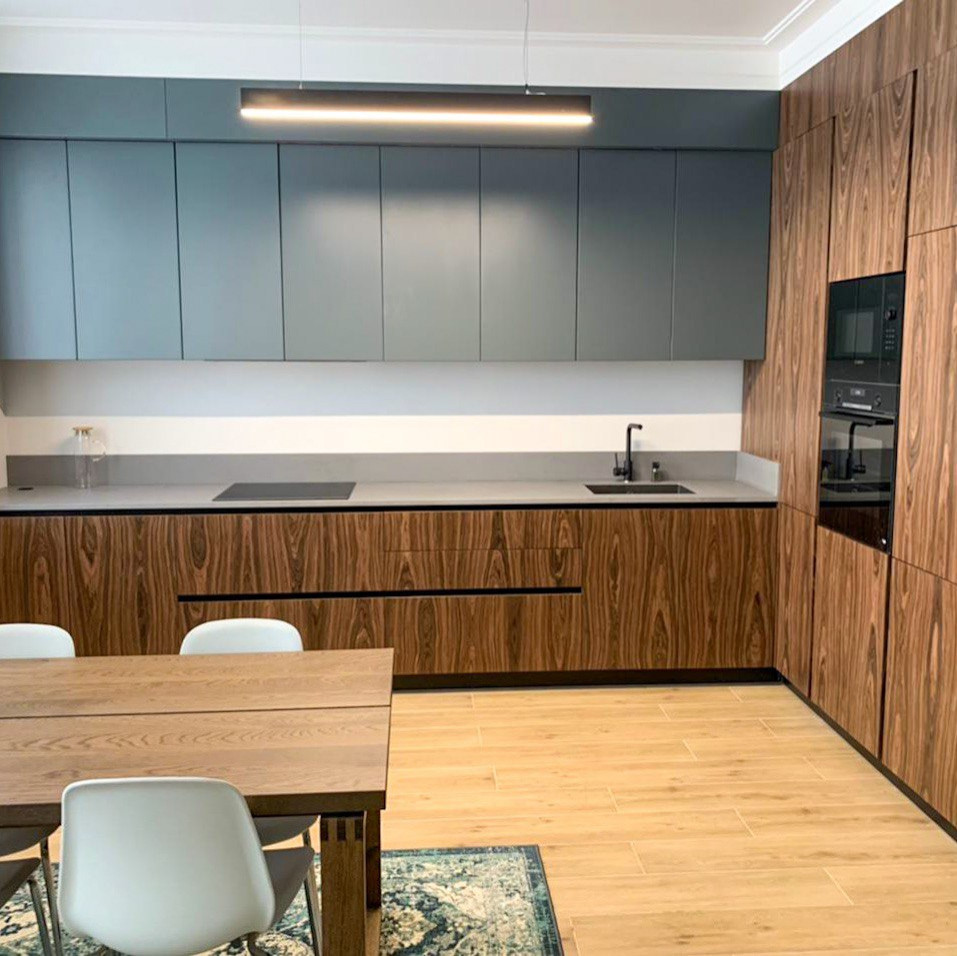 Современная кухня из шпона Палисандр